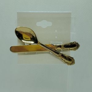 Spoon and Knife Brooch
